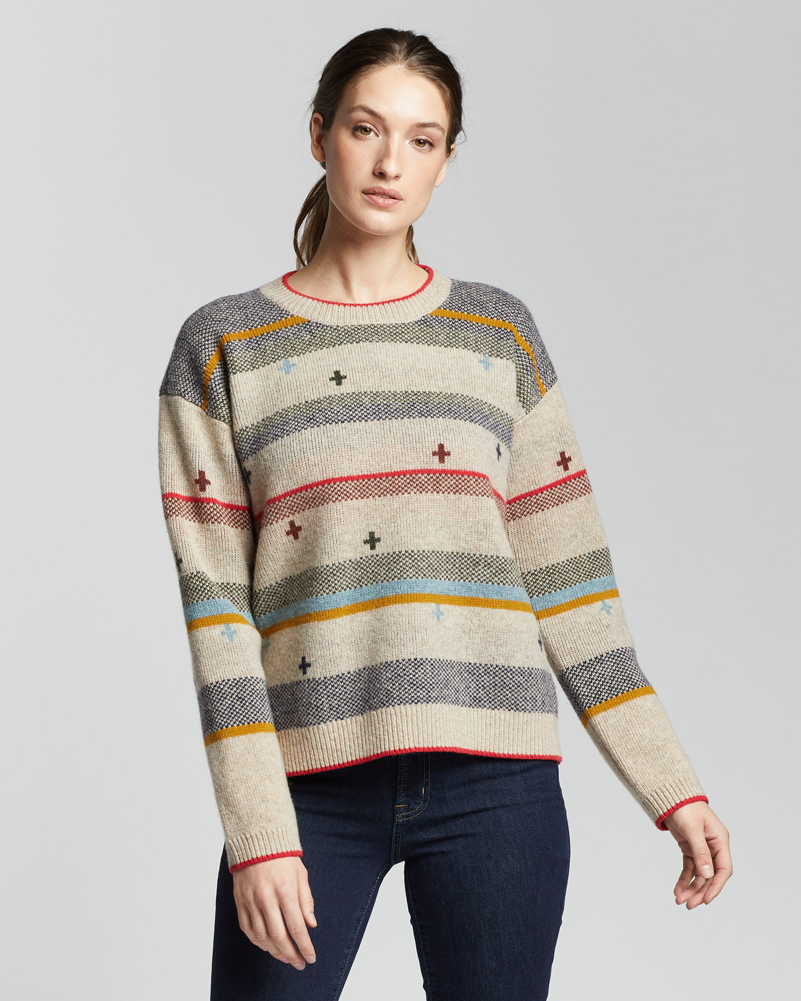 WOMEN'S BRIDGER STRIPE LAMBSWOOL SWEATER